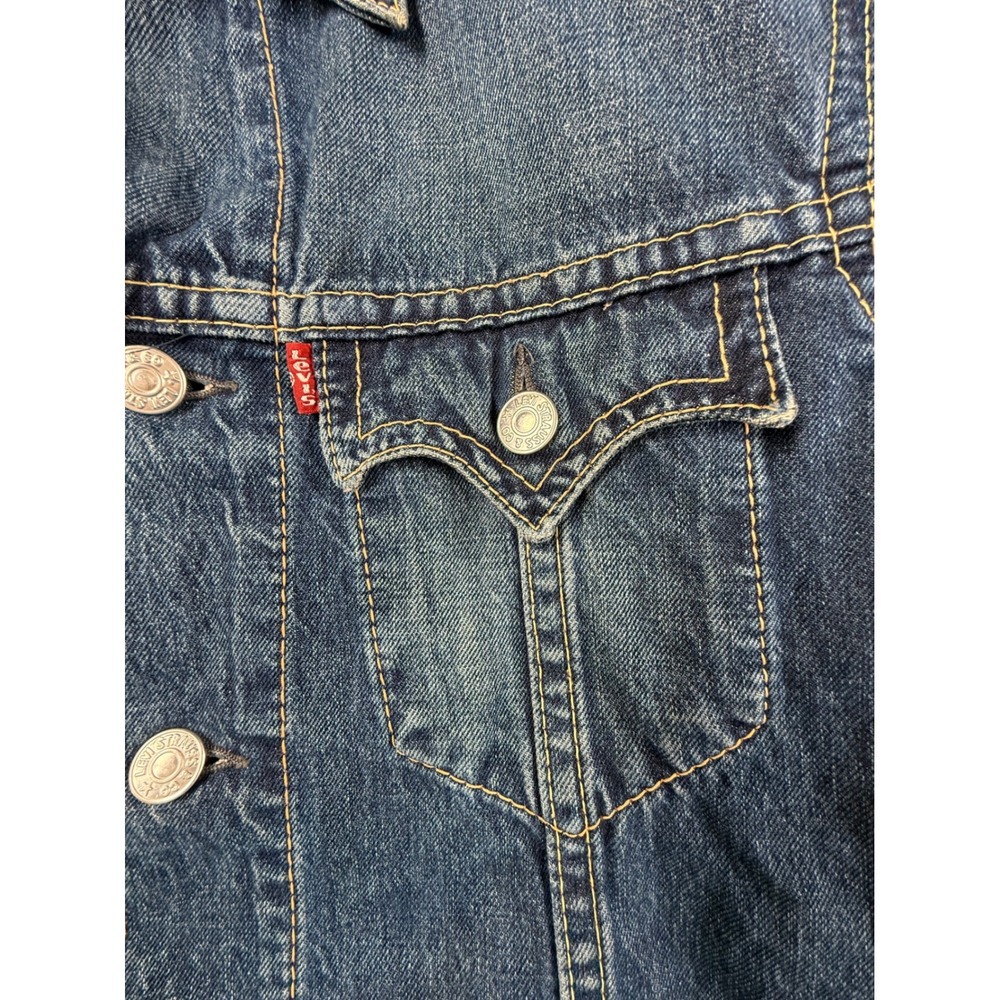 Levi's Denim Trucker Jacket unisex Large Blue Good Type 3 Jean Jacket 70901 1063 - Picture 2 of 9